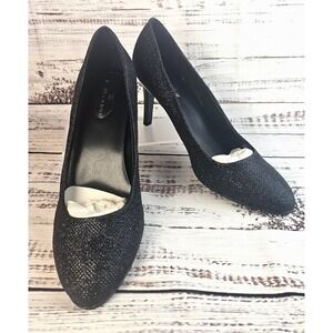 NWOB Bandolino Lantana Stiletto Heels Size 9 Black Glitter Iridescent Pumps‎